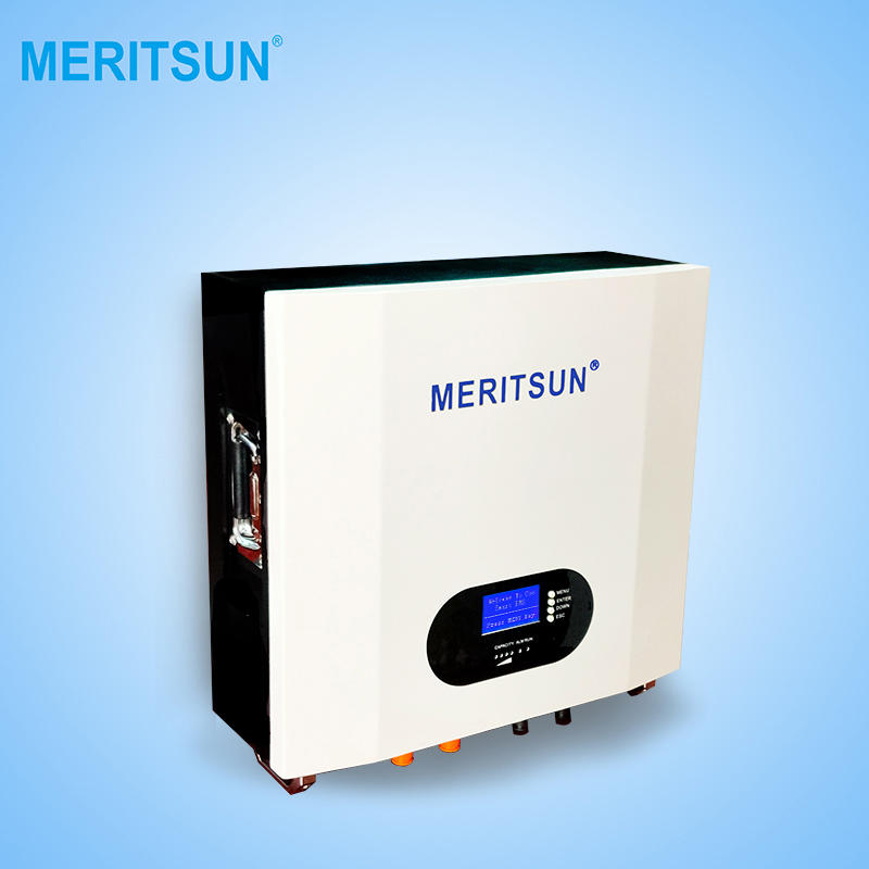 MeritSun Power Wall Off Grid Hybrid Inverter Solar power energy wall battery LiFePO4 48V 150Ah 10KWh Lithium Battery