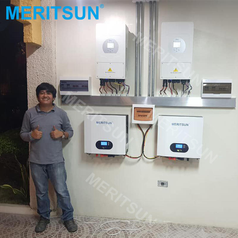 MeritSun Solar Storage 100ah 200ah Recharge Battery 5kw 10kw Lithium Ion Battery power energy wall battery 48V