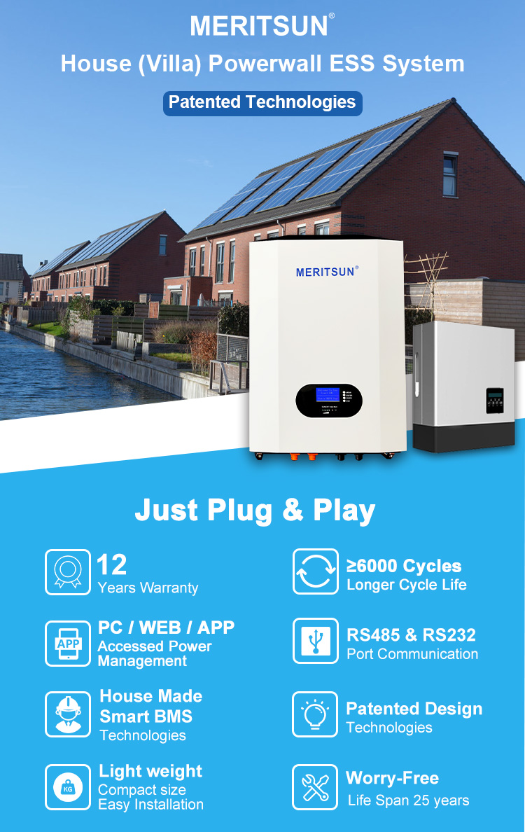 Meritsun Power Wall Off Grid Hybrid Inverter Solar Powerwall Home ...