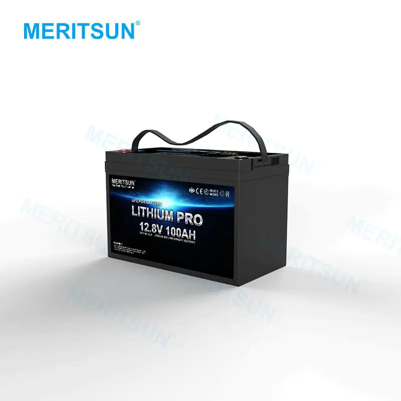 MeritSun Solar PV panel Battery pack RV batteries 12v lithium ion phosphate iron 12V deep cycle 100AH LITHIUM BATTERY
