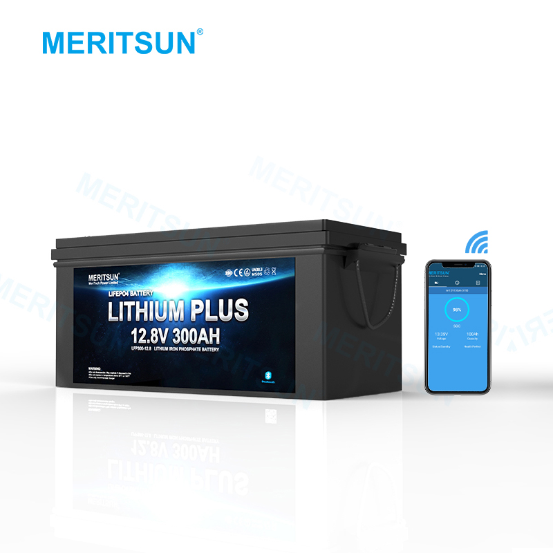 MeritSun APP Control Buletooth 12V 300Ah Lifepo4 Lithium ion Battery for Home Storage