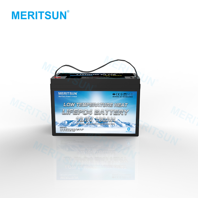 Meritsun 12V Lifepo4 Lithium 100Ah Battery With Heated Function For Low Temperature Applications