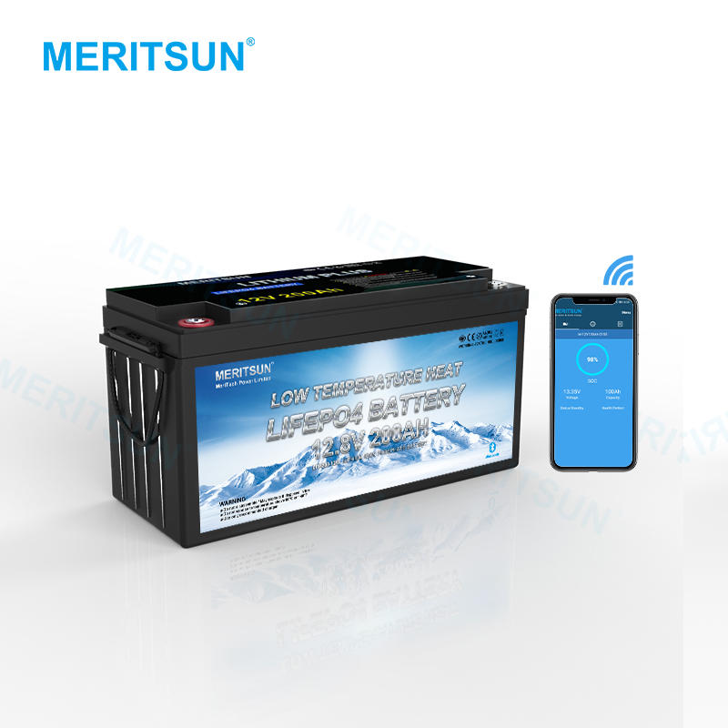 Meritsun Low Temperature 12v 200ah Lifepo4 Lithium Battery Cells With Blluetooth