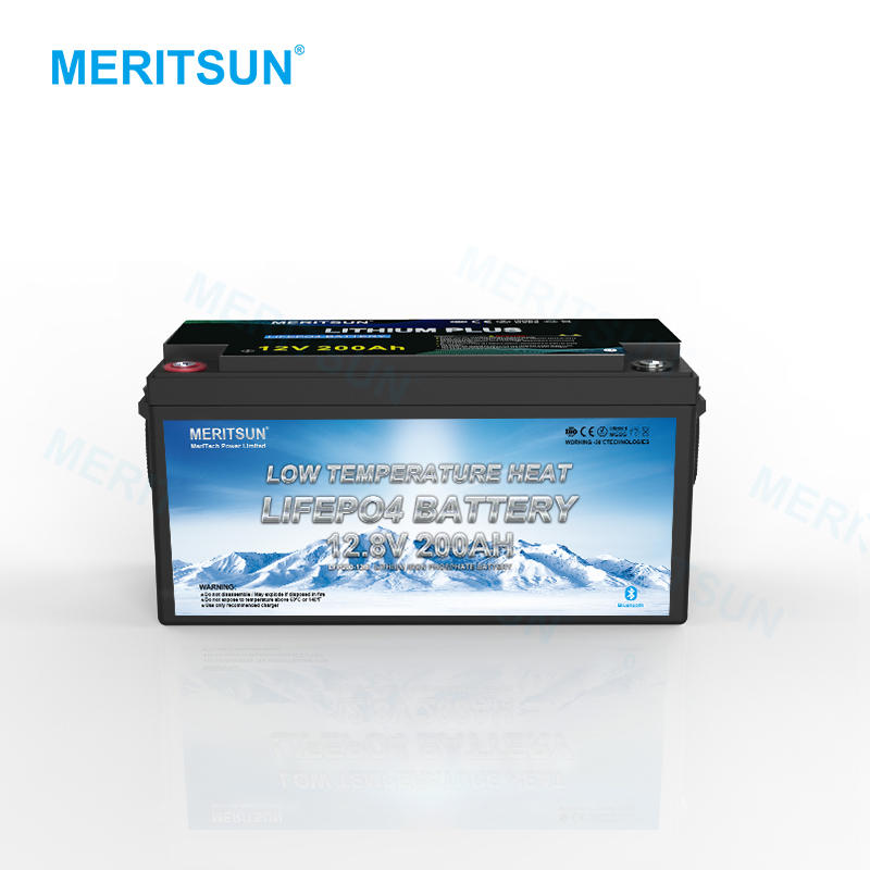 Meritsun Low Temperature 12v 200ah Lifepo4 Lithium Battery Cells With Blluetooth