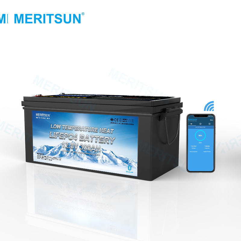 Meritsun Low Temperature Lifepo4 Battery Pack 12v 300ah Lifepo4 Battery and BMS 12v 300ah With Bluetooth