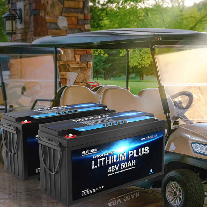 Support parallel connection 48V 50ah Smart Lithium Iron Phosphate Battery Golf Cart LiFePO4 Battery with BMS RS485