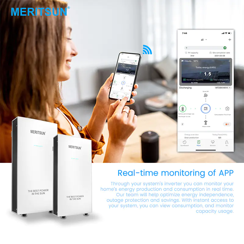 Patented technology MeritSun power storage battery solar energy System built in inverter and Lithium battery
