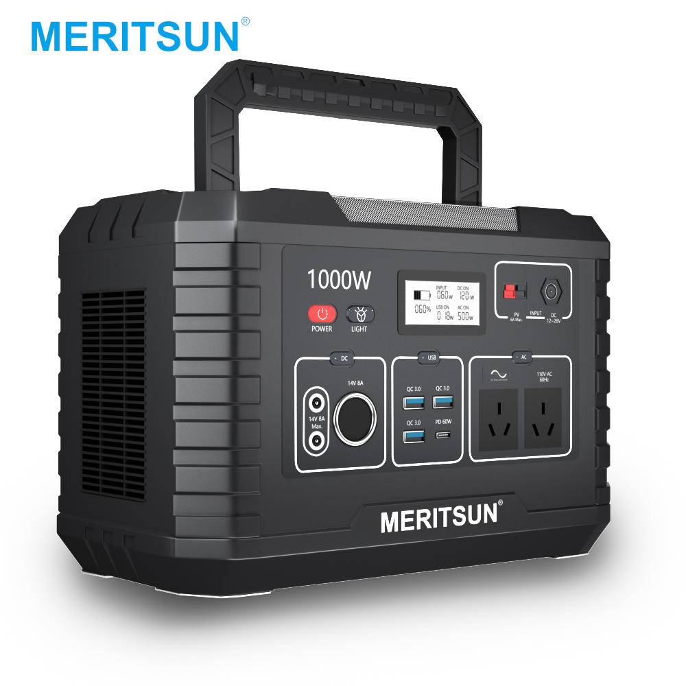 MeritSun Outdoor portable energy storage 110v 220v high-power emergency power supply 500W 1000w portable power station