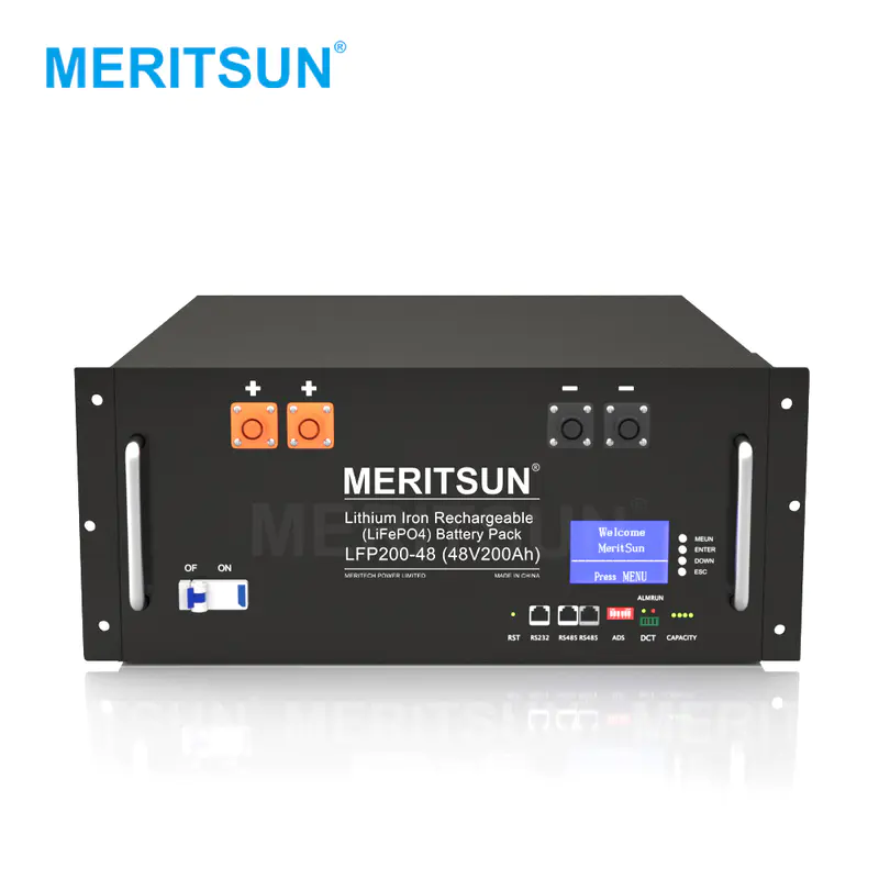 MeritSun 48V 200Ah Lithium iron phosphate Battery Deep Cycle Rechargeable Lifepo4 Lithium Ion Battery