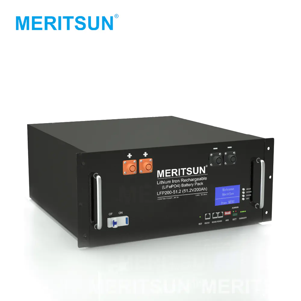 MeritSun 48V 200Ah Lithium iron phosphate Battery Deep Cycle Rechargeable Lifepo4 Lithium Ion Battery