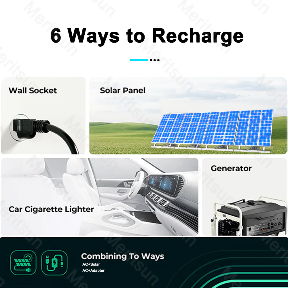 New Design MeritSun Solar Lithium Battery 2.4kwh Fast Charging Portable Power Station