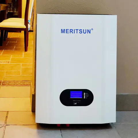 Installation of the 5kw inverter integrated MeritSun 10kwh power wall battery system
